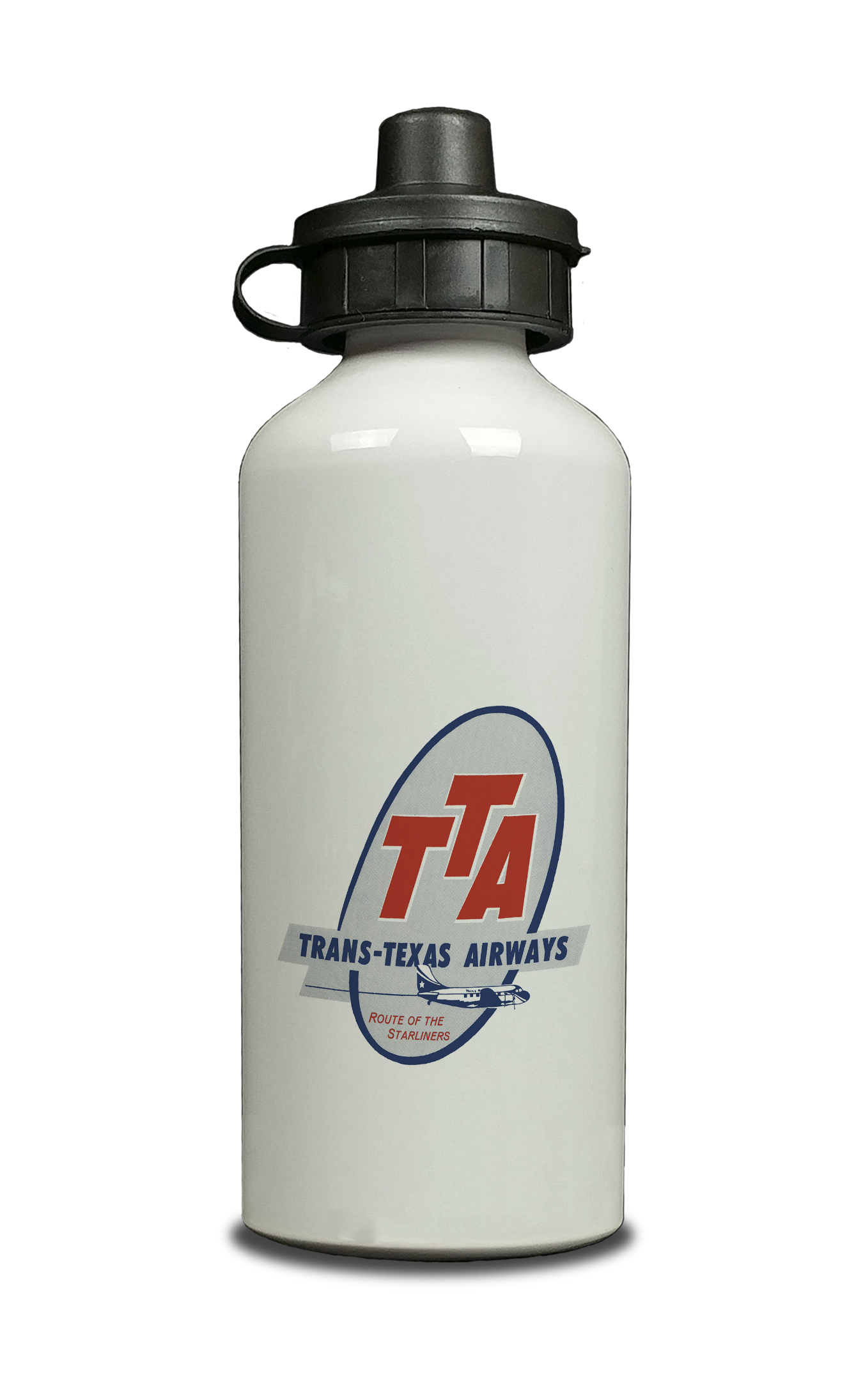 Trans Texas Airways 1940's Vintage Aluminum Water Bottle