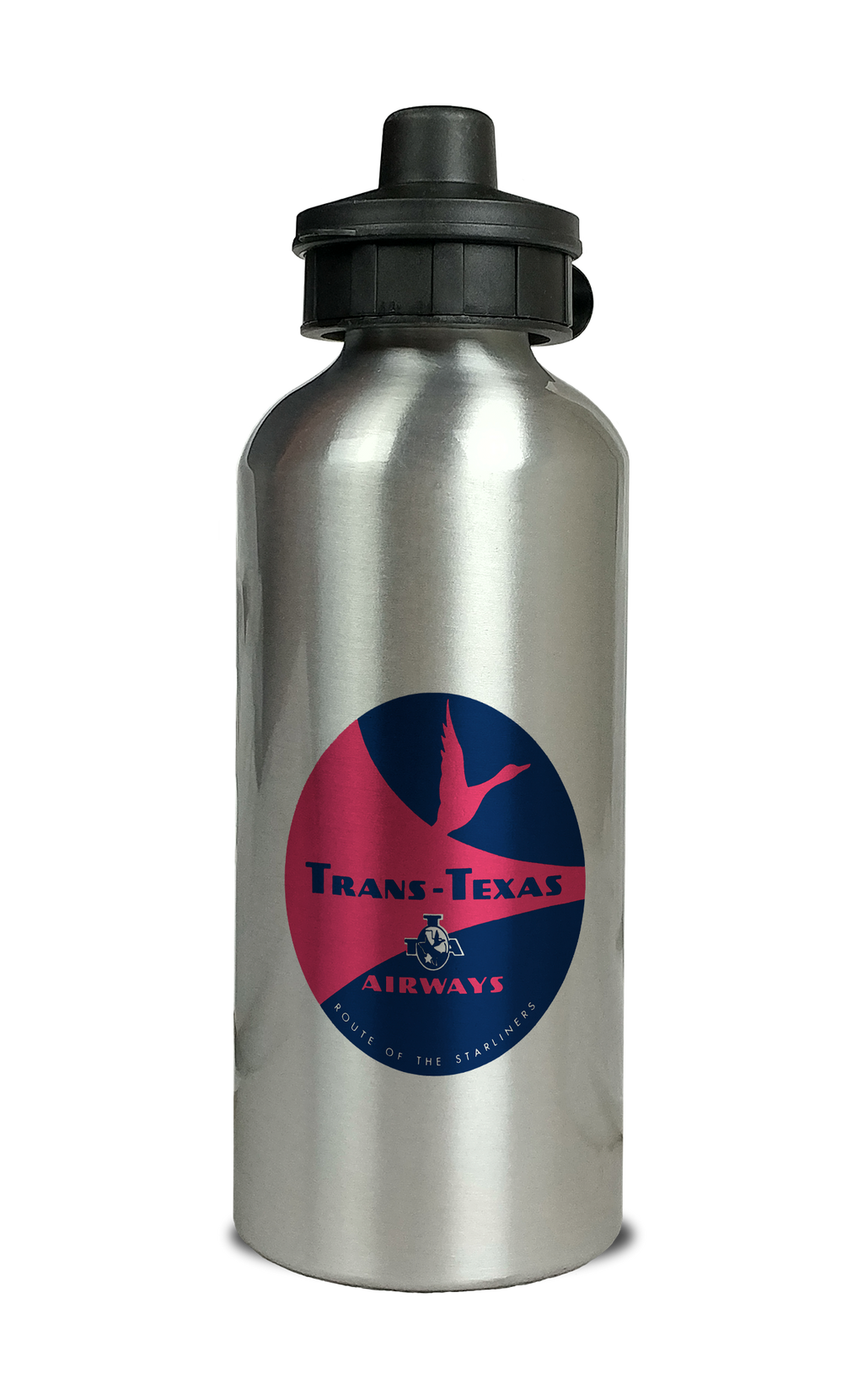 Trans Texas Airways 1960's Vintage Aluminum Water Bottle