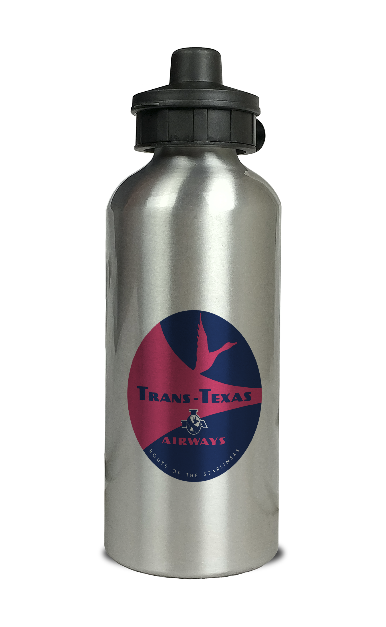 Trans Texas Airways 1960's Vintage Aluminum Water Bottle