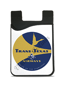 Trans-Texas Airways 1960's Yellow Bag Sticker Card Caddy