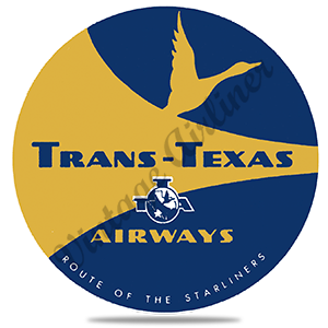Trans Texas Airways Yellow Round Sandstone Coaster