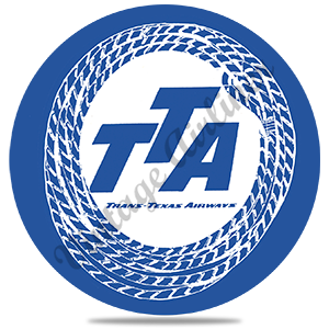 Trans-Texas Airways 1940's Rope Bag Sticker Round Sandstone Coaster