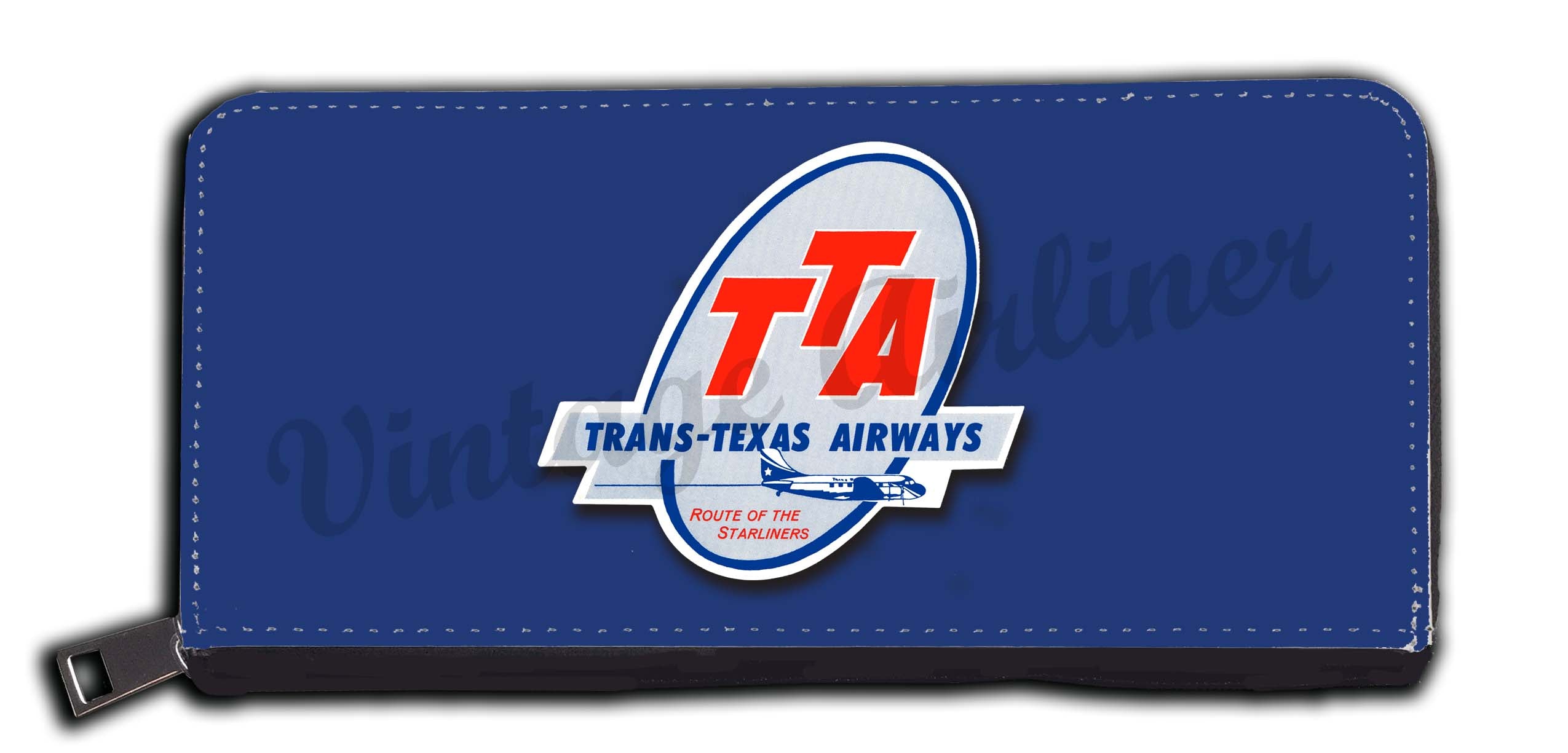 Trans Texas Airways 1940's Vintage Bag Sticker Wallet