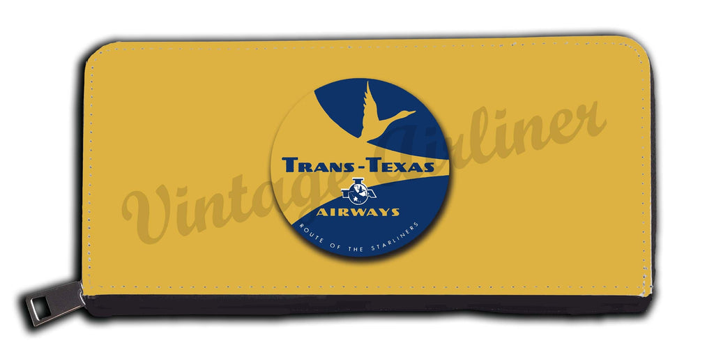 Trans Texas Airways Yellow Bag Sticker Wallet
