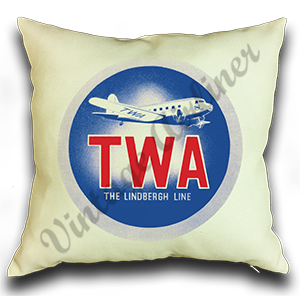 TWA DC2 Lindbergh Line Bag Sticker Linen Pillow Case Cover