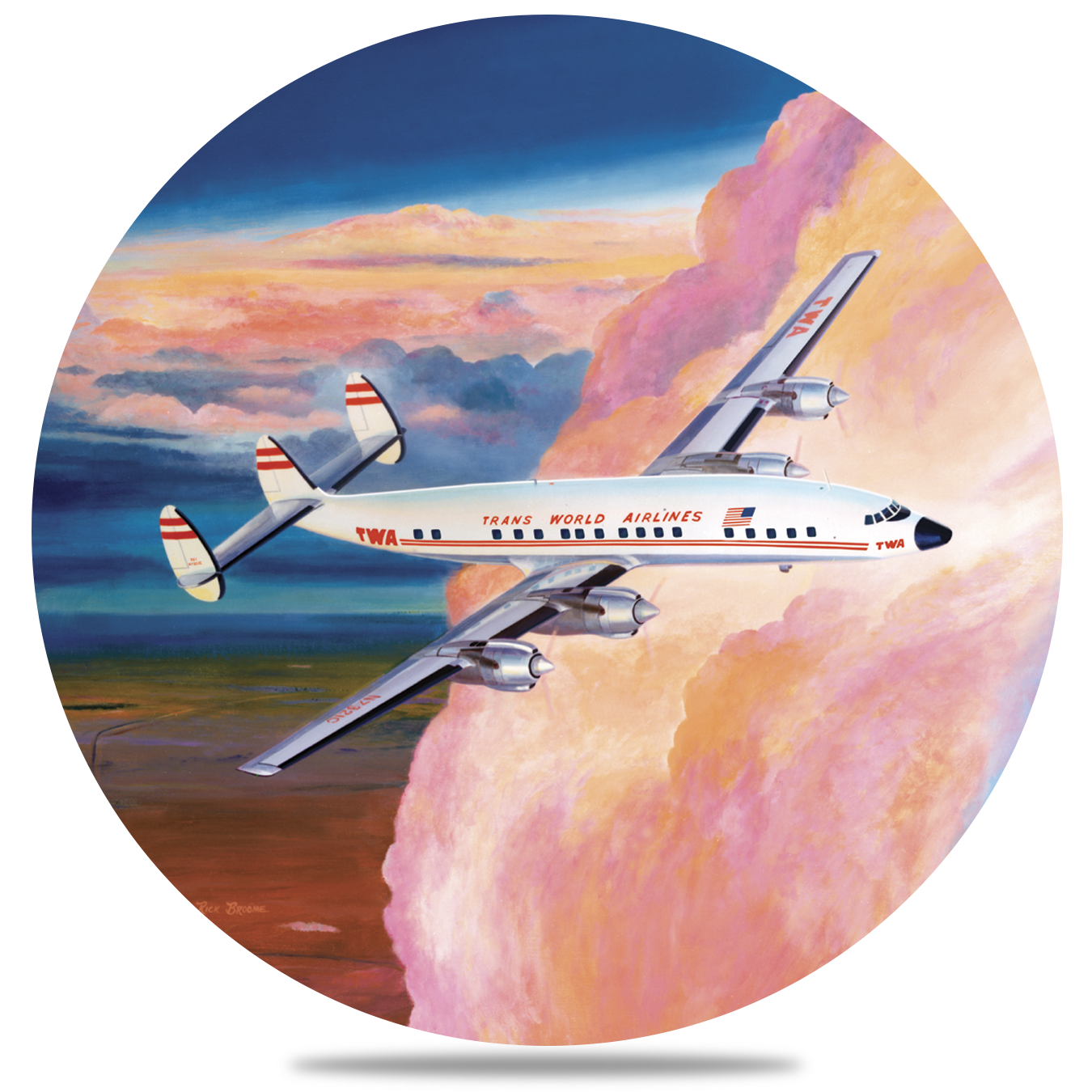 TWA Connie Round Sandstone Coaster by Rick Broome