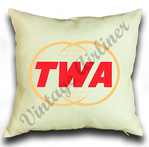 TWA Gold Globe Logo Linen Pillow Case Cover