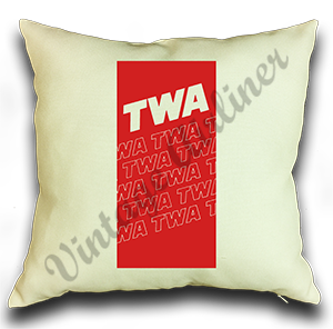 TWA 1980's Red Timetable Cover Linen Pillow Case Cover