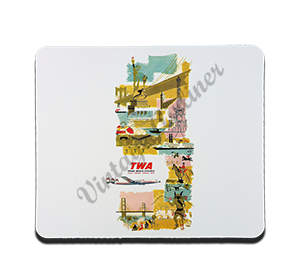 TWA Vintage Timetable Cover Rectangular Mousepad
