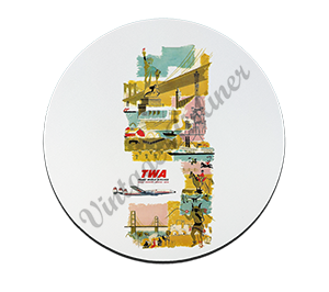 TWA Vintage Timetable Cover Round Mousepad
