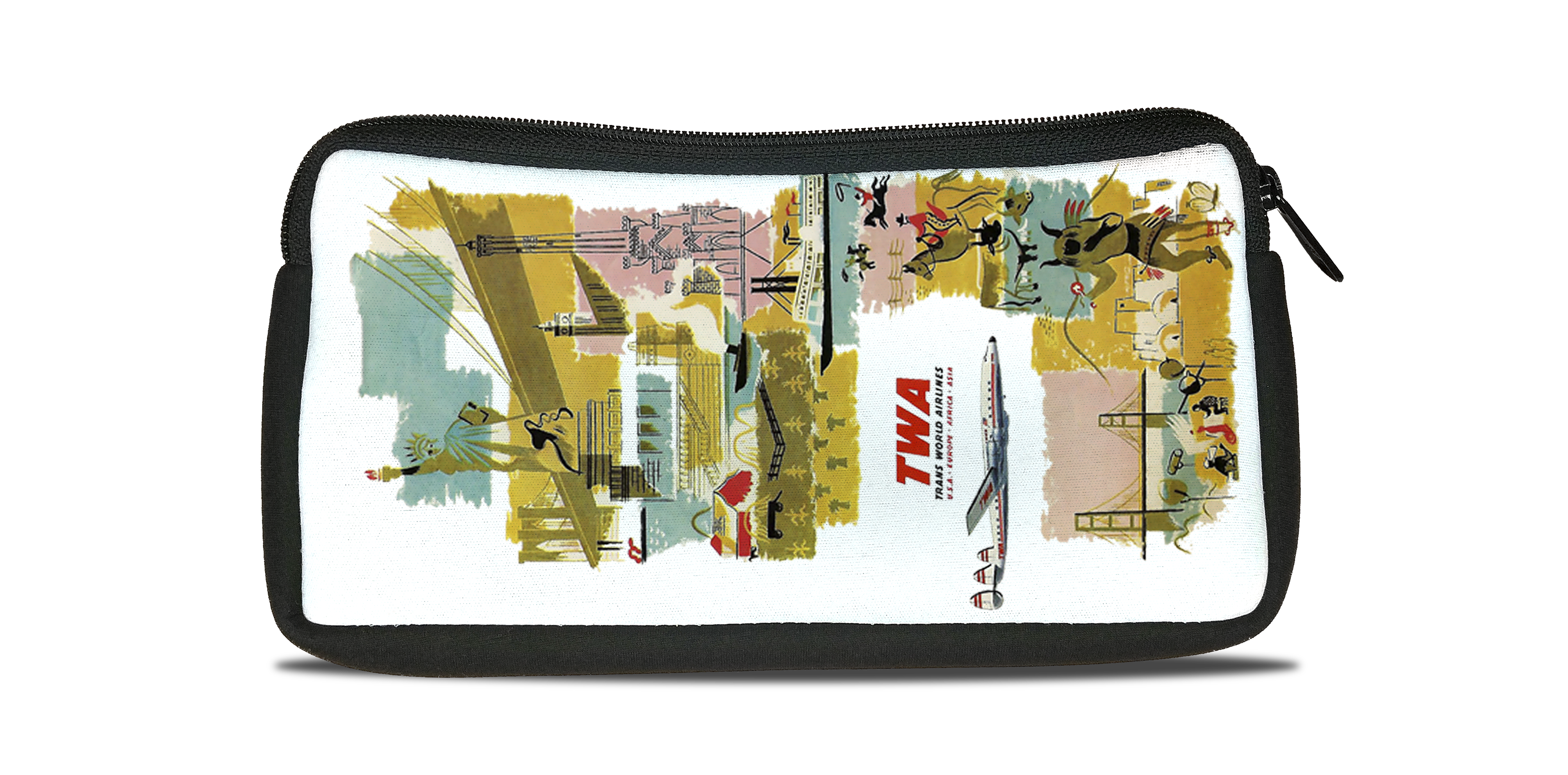 TWA 1950's Bag Sticker Travel Pouch
