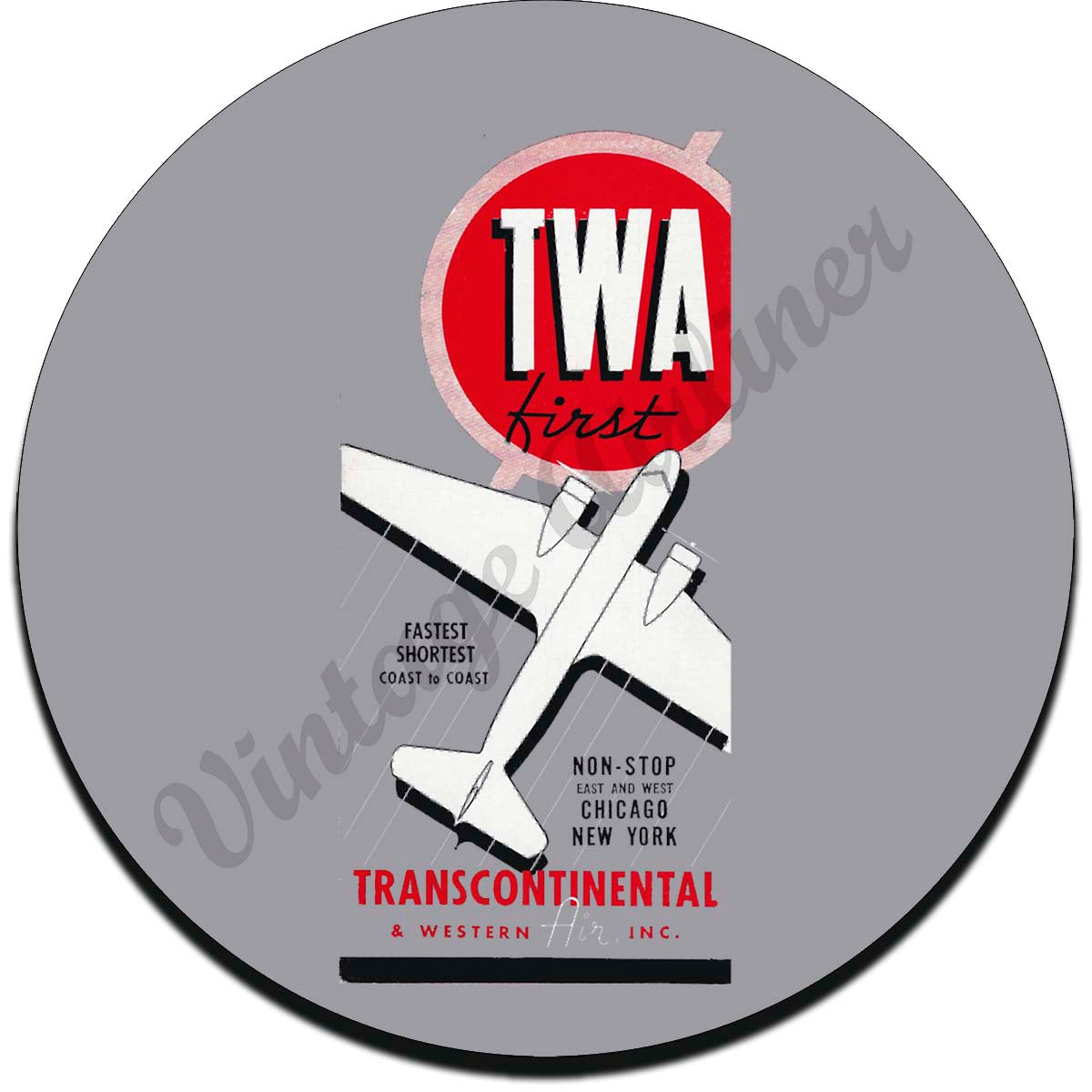 TWA First Vintage Sandstone Coaster