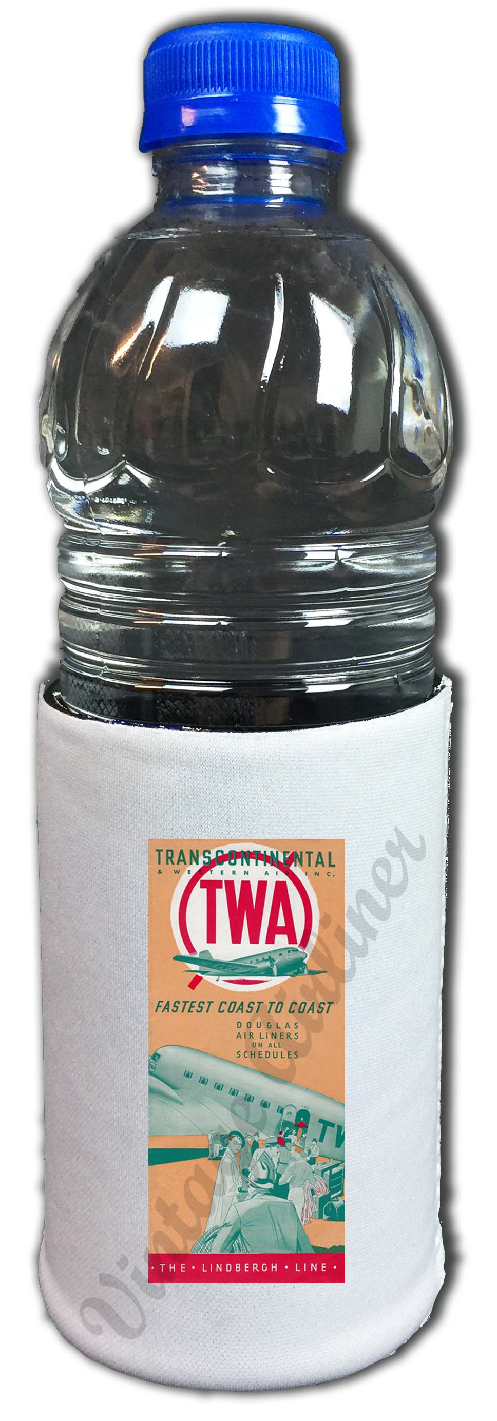 TWA Fastest Coast To Coast Vintage Beverage Wrap