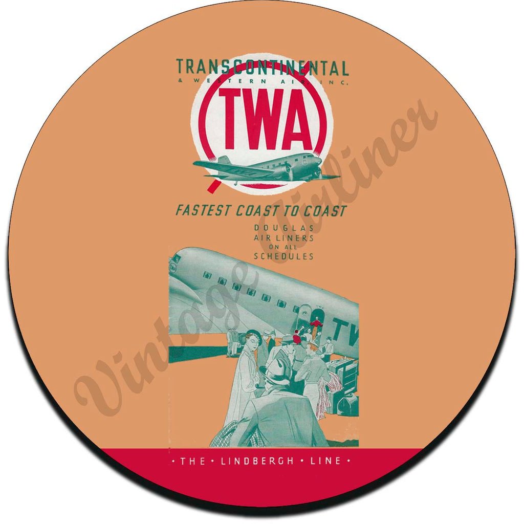 TWA Fastest Coast To Coast Vintage Sandstone Coaster