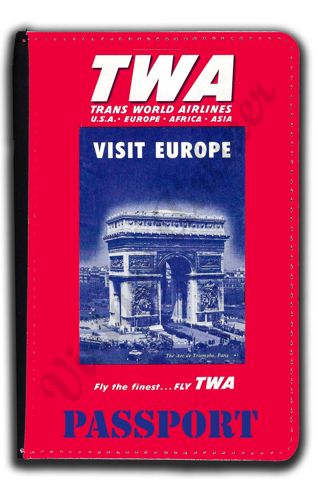 TWA Visit Europe Vintage Passport Case