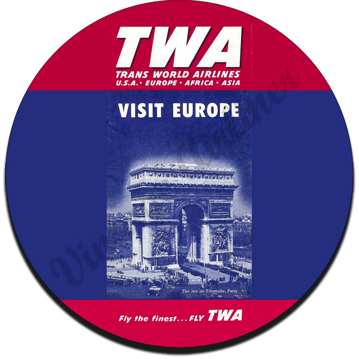 TWA Visit Europe Vintage Sandstone Coaster