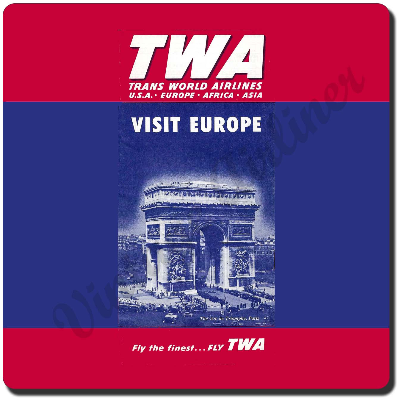 TWA Visit Europe Vintage Sandstone Coaster