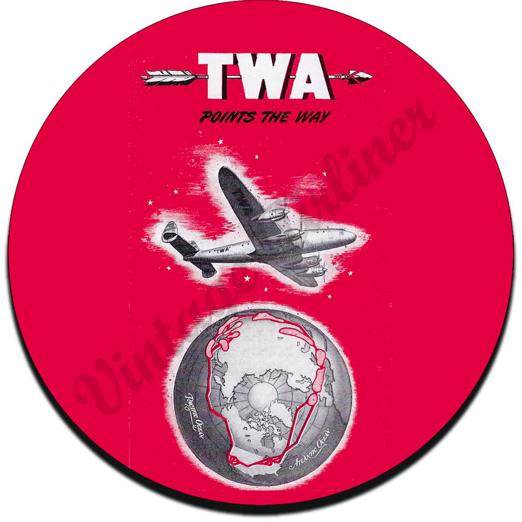TWA Points The Way Vintage Sandstone Coaster