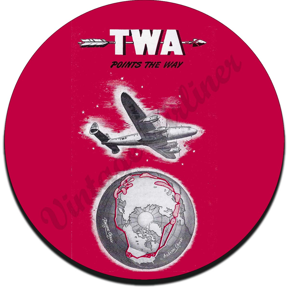 TWA Points The Way Vintage Sandstone Coaster