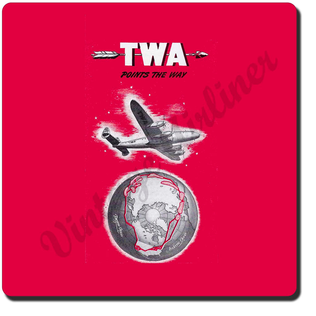 TWA Points The Way Vintage Sandstone Coaster