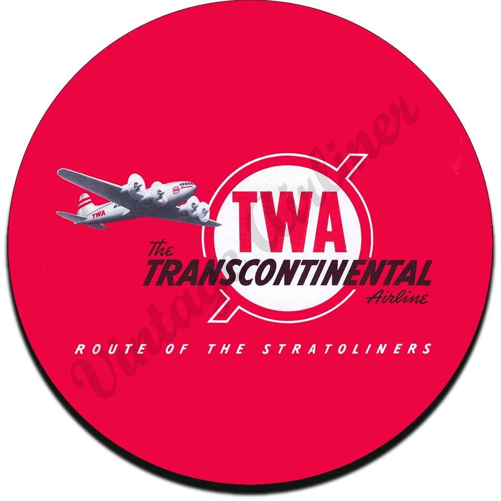 TWA Route Of The Stratoliners Vintage Sandstone Coaster