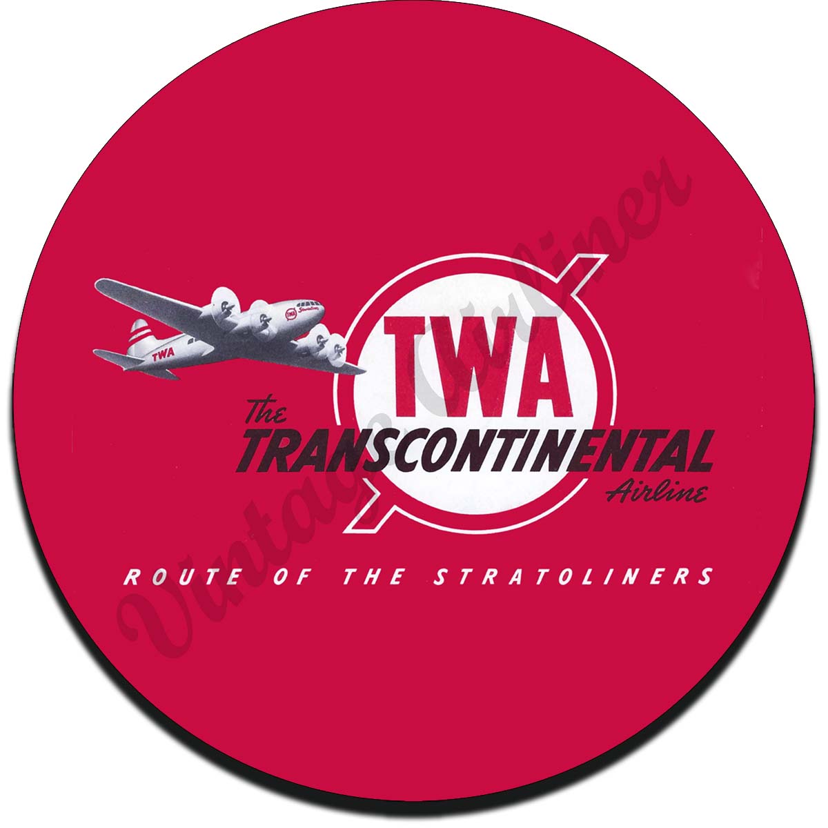 TWA Route Of The Stratoliners Vintage Sandstone Coaster