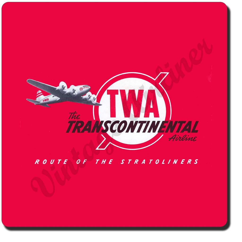 TWA Route Of The Stratoliners Vintage Sandstone Coaster