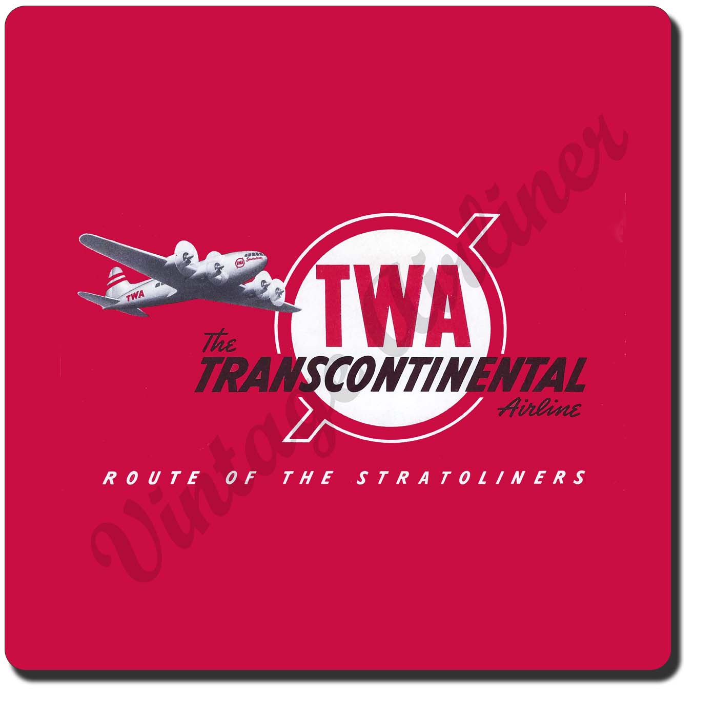 TWA Route Of The Stratoliners Vintage Sandstone Coaster