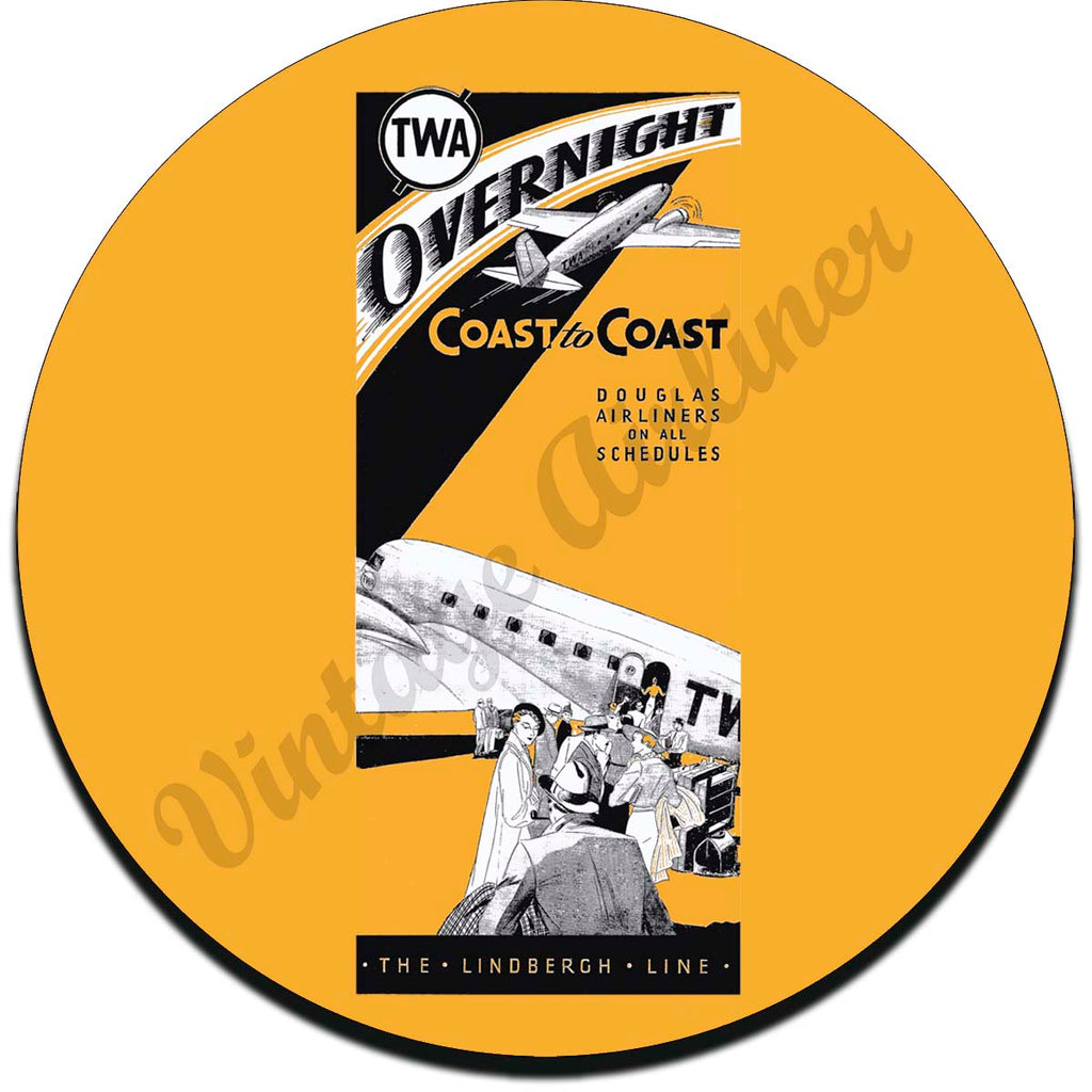 TWA Overnight Vintage Sandstone Coaster