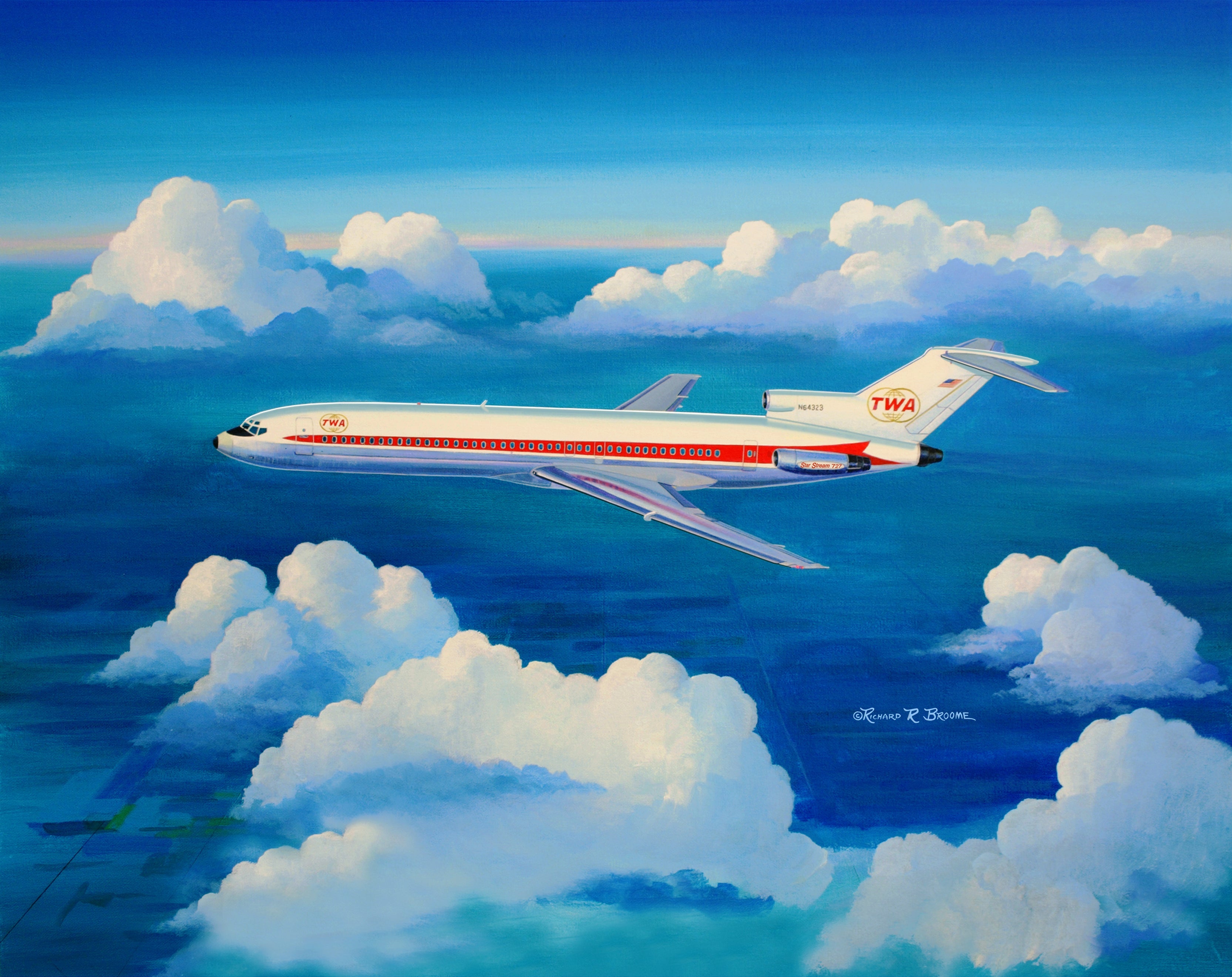 TWA 727 notecard