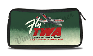 TWA 1950's Fly TWA Bag Sticker Travel Pouch