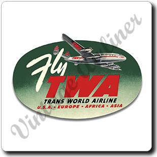 Fly TWA Square Sandstone Coaster
