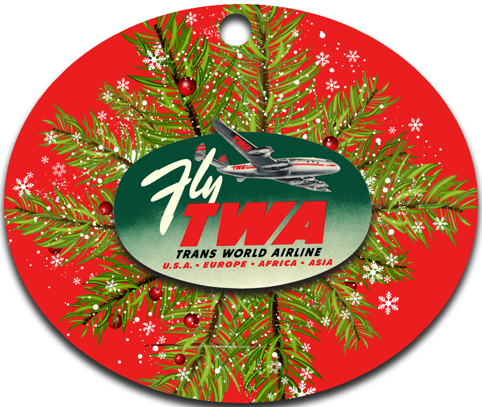 TWA 1950's Fly TWA Logo Ornaments