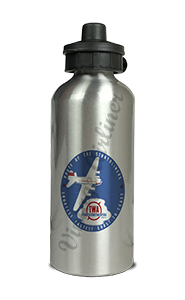 TWA Light Blue Route of the Stratoliner Bag Sticker Aluminum Water Bottle