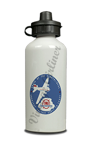 TWA Light Blue Route of the Stratoliner Bag Sticker Aluminum Water Bottle