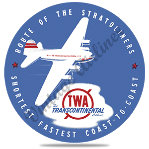 TWA Stratoliner Bag Sticker Round Sandstone Coaster