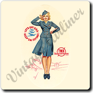 TWA Petty Girl Sandstone Coaster