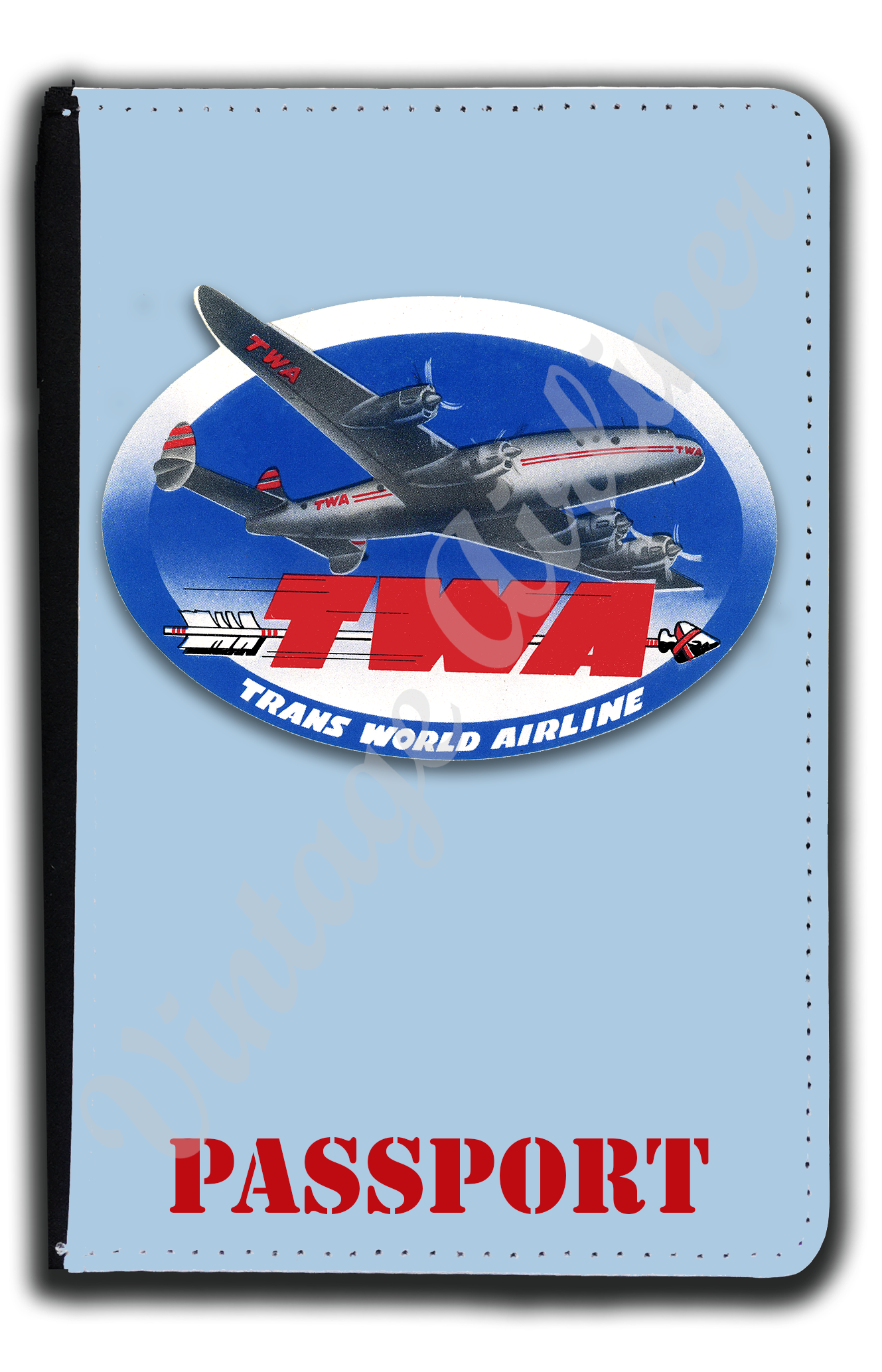 TWA 1950's Blue Connie Passport Case