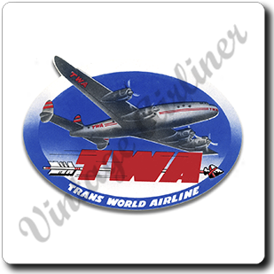 TWA Arrow Bag Sticker Square Sandstone Coaster