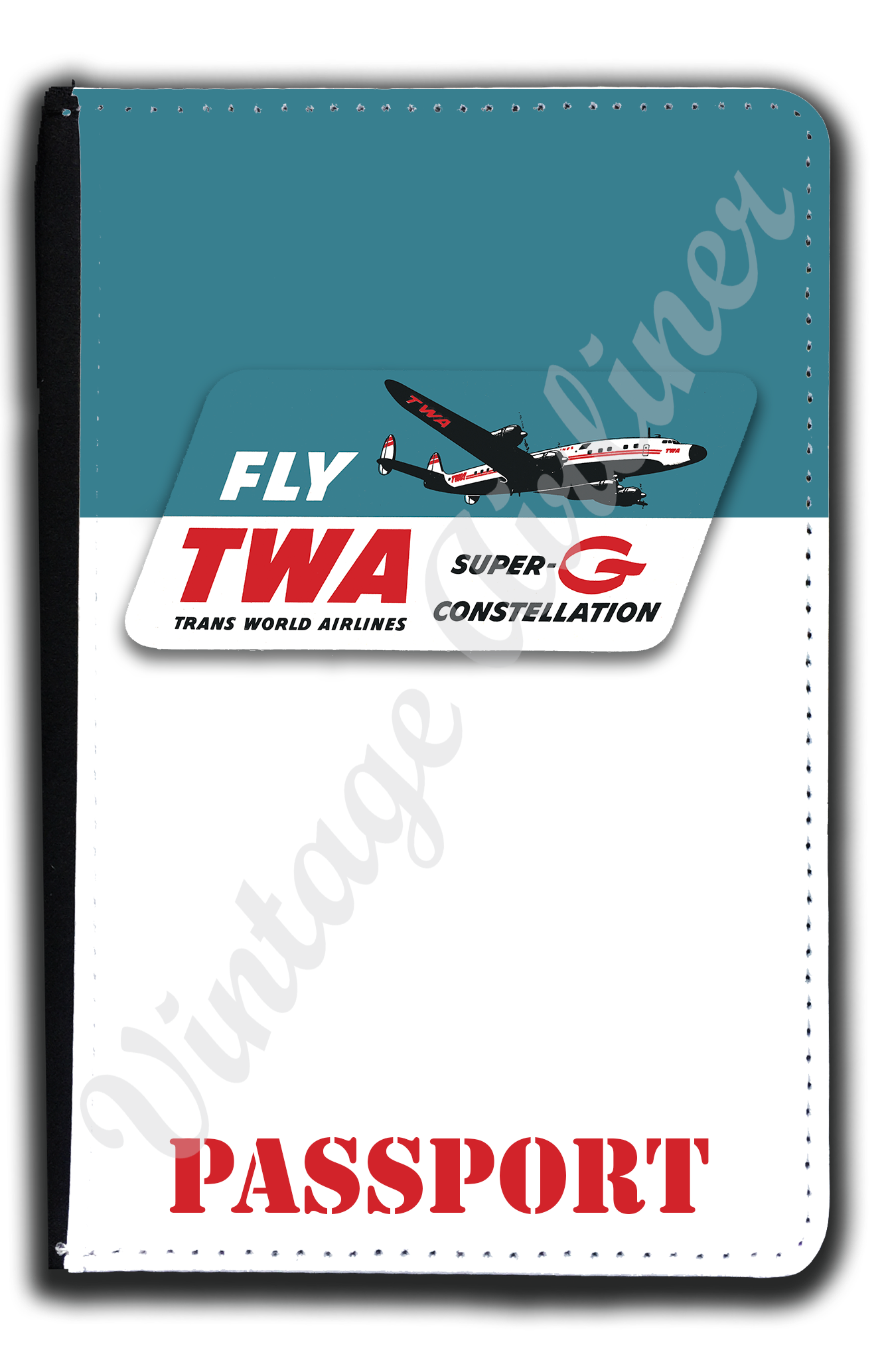 TWA 1950's Super G Connie Bag Sticker Passport Case