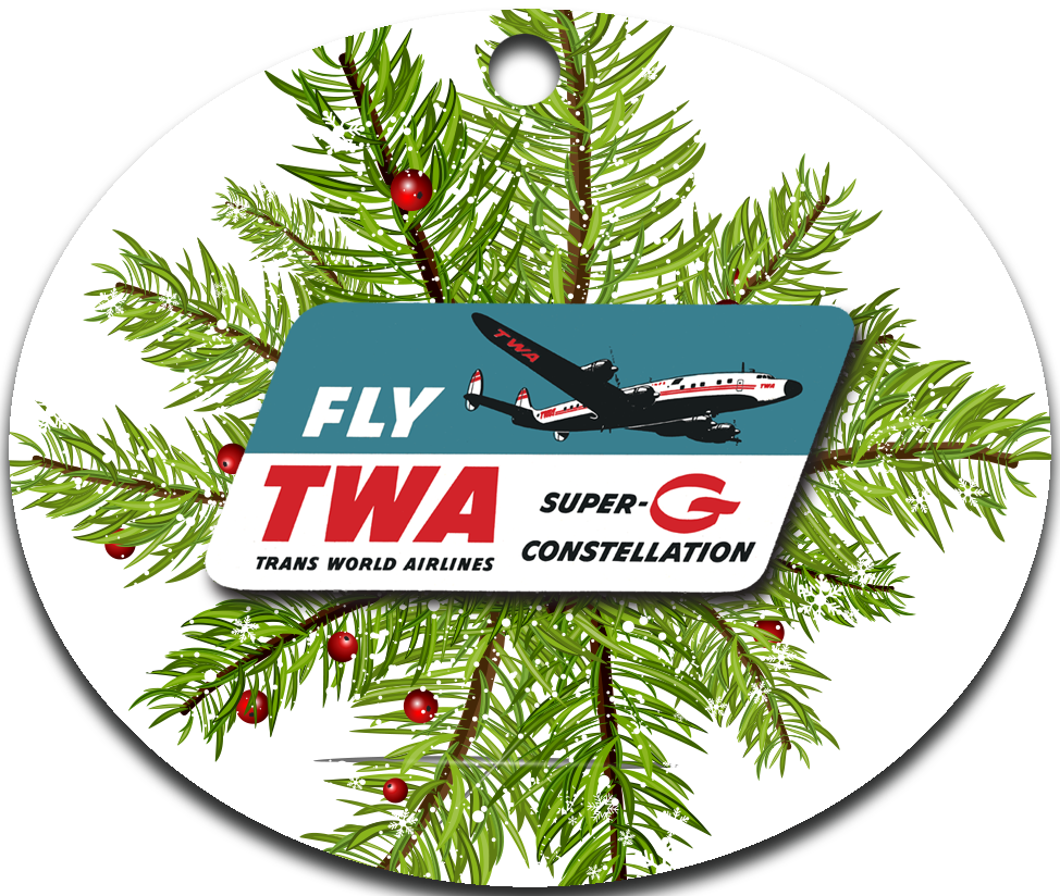 TWA Connie Super G Logo Ornaments