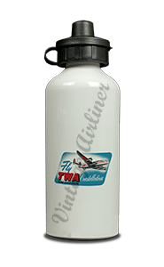 TWA 1940's Constellation Bag Sticker Aluminum Water Bottle