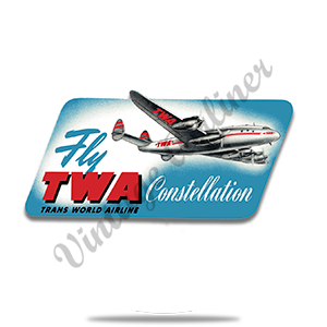 TWA 1940's Constellation Round Sandstone Coaster