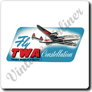 TWA 1940's Constellation Square Sandstone Coaster