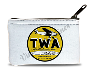 TWA 1930's Fokker F-10 Bag Sticker Rectangular Coin Purse