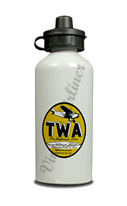 TWA 1930's Fokker F-10 Bag Sticker Aluminum Water Bottle