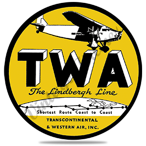 TWA 1930's Fokker F-10 Round Sandstone Coaster