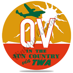 TWA QV in the Sun Round Sandstone Coaster
