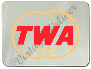 TWA Gold Globe Logo Glass Cutting Board
