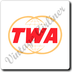 TWA Twin Globe Logo Square Sandstone Coaster